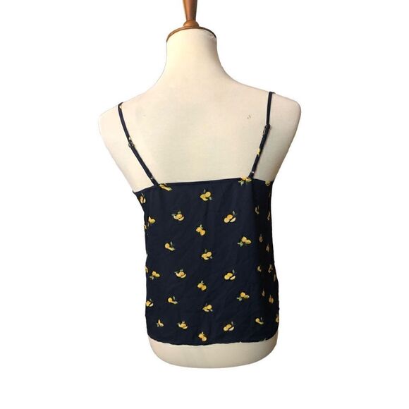 Banana Republic navy blue lemon novelty print dress camisole adjustable spaghett - Picture 5 of 10